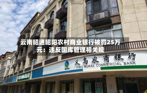 云南昭通昭阳农村商业银行被罚25万元：违反国库管理相关规-第2张图片
